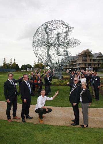 Revealing the new deer sculpture